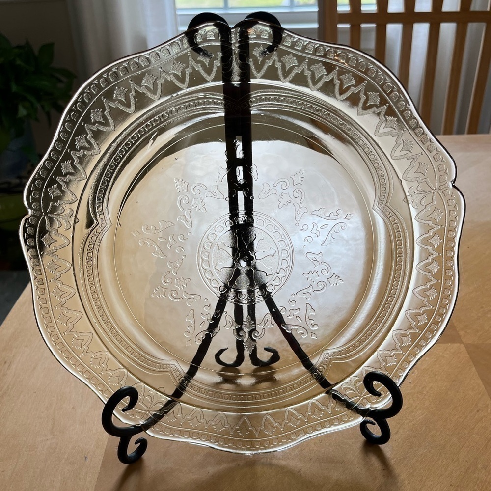 Vintage Federal Glass Patrician Spoke Depression Glass 11” Dinner Plate - Picture 9 of 13